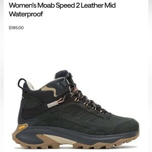 NWOT Merrell Women’s Moab Speed 2 Leather Mid Waterproof Hiking Boots